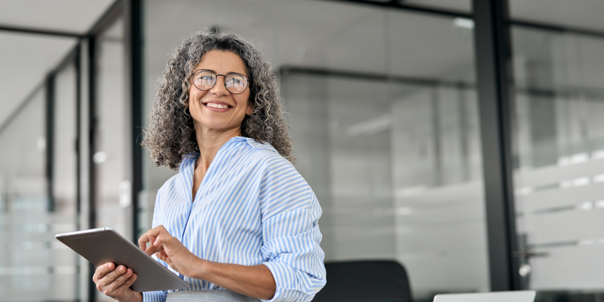 a finacne leader in an office meeting room