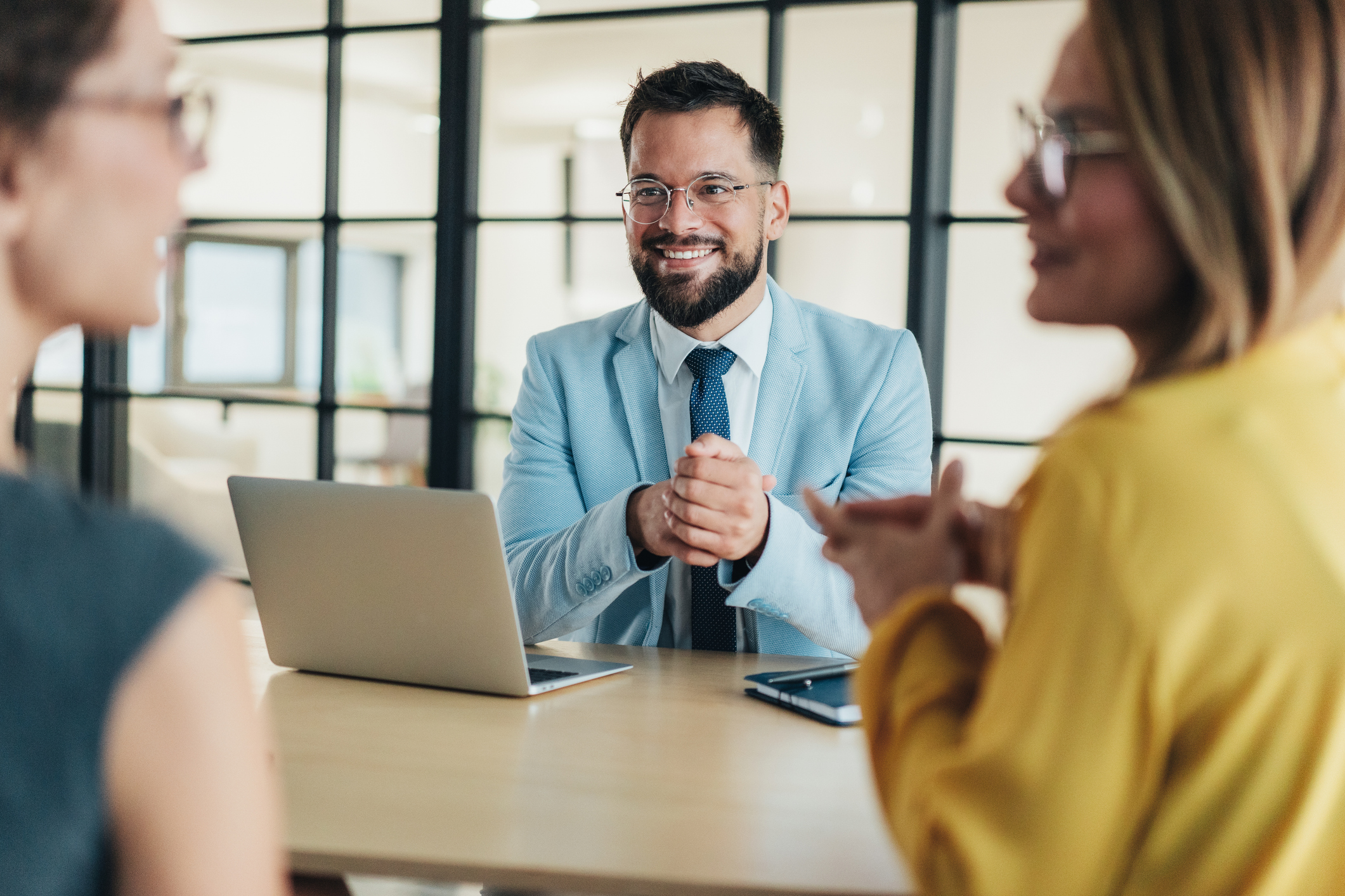 Consulting firm working with clients