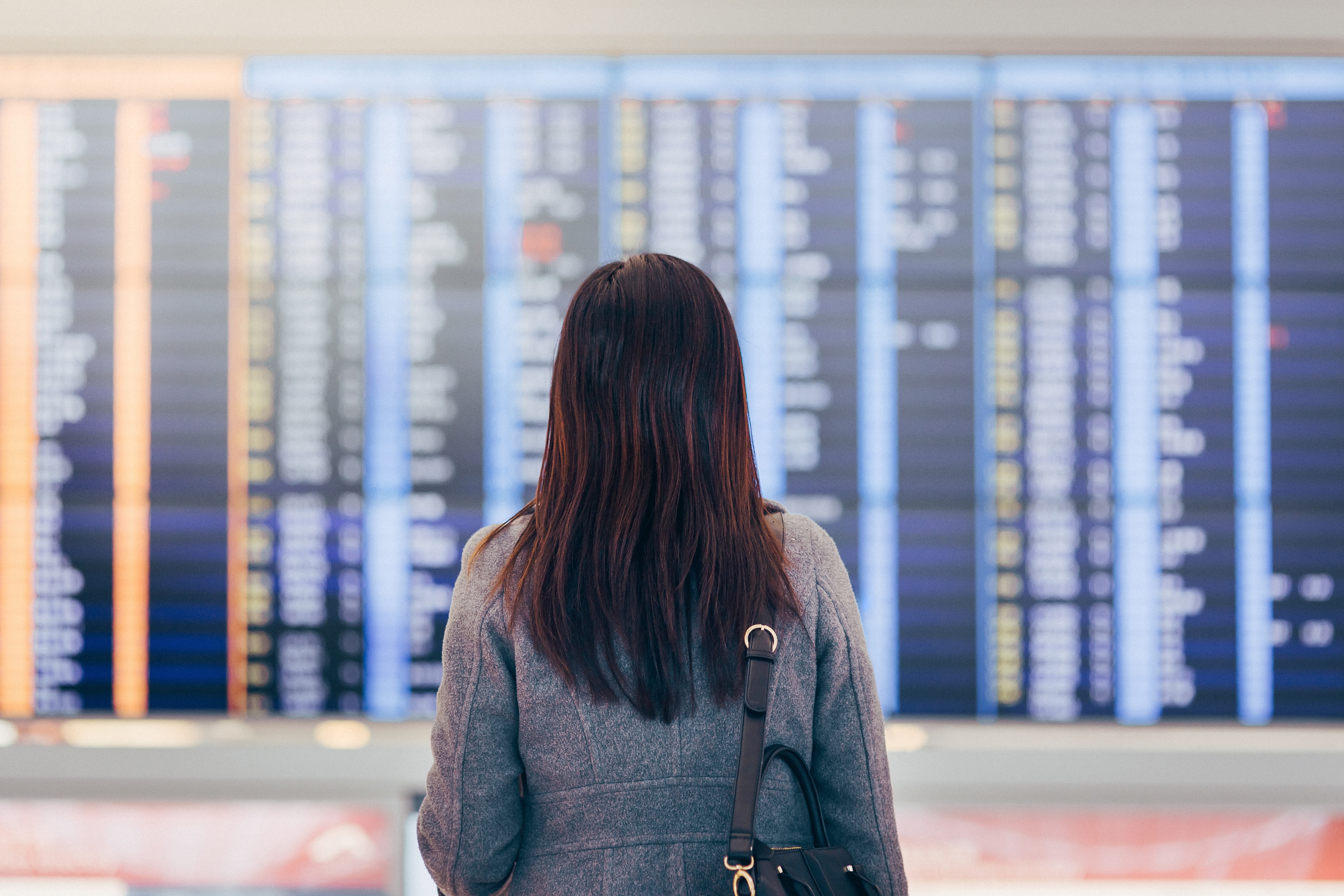 business traveler, woman, airport