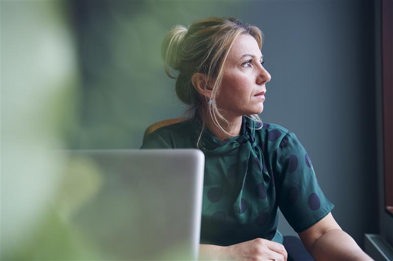 Women looking to the side