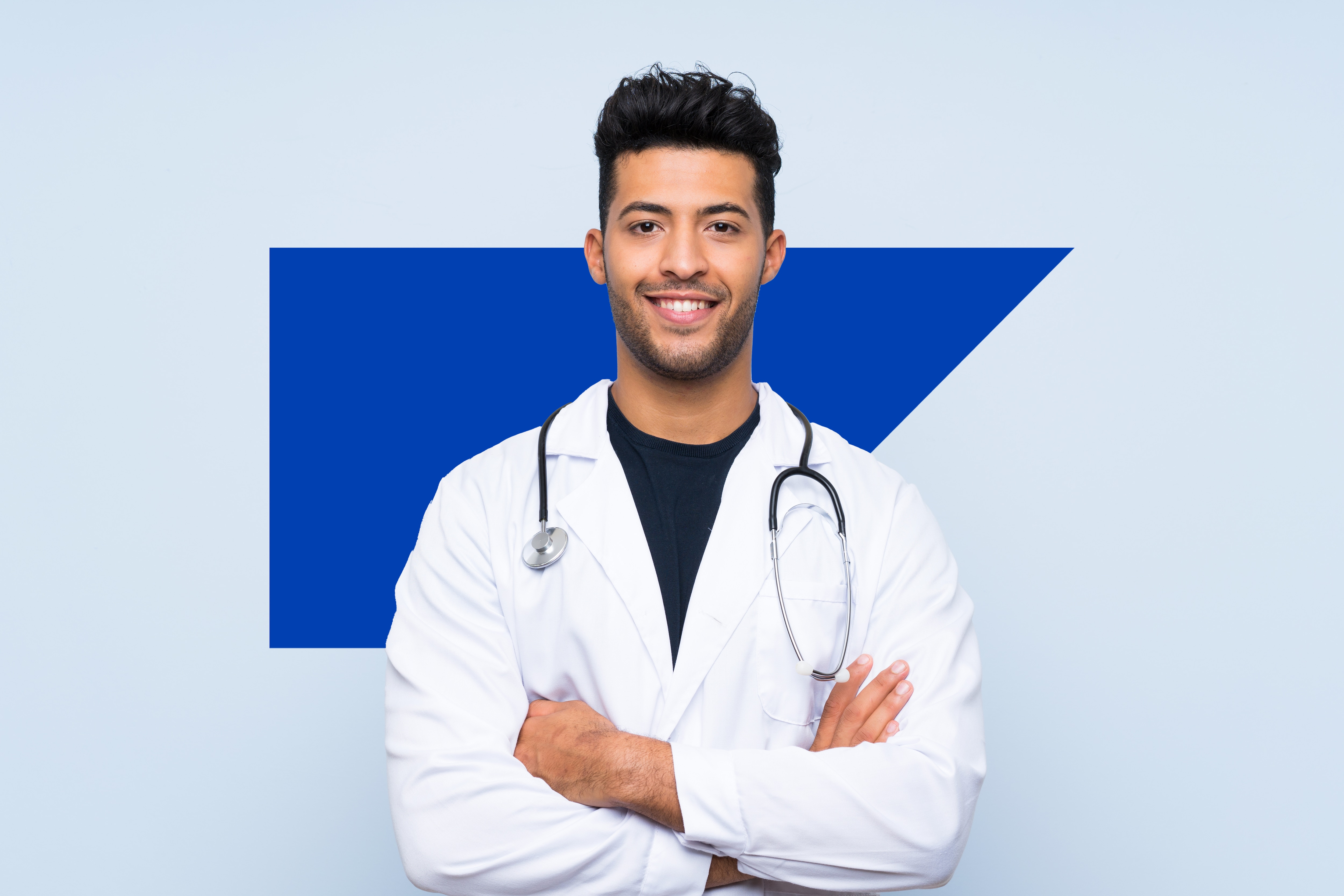 Doctor standing in front of an anvil