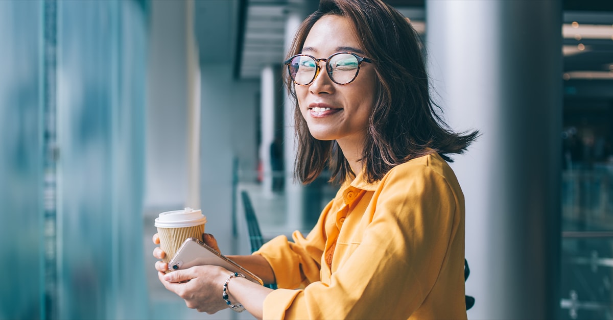 person on coffee break